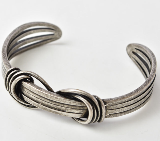 Yves Saint Laurent Brass Cuff Bracelet Vintage Silver