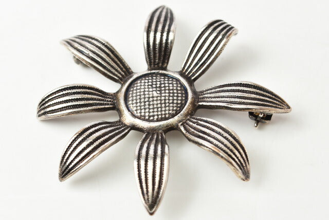 Saint Laurent Vintage Silver Flower Pin Brooch