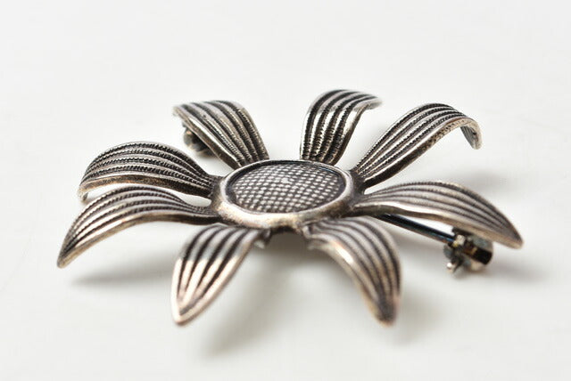 Saint Laurent Vintage Silver Flower Pin Brooch