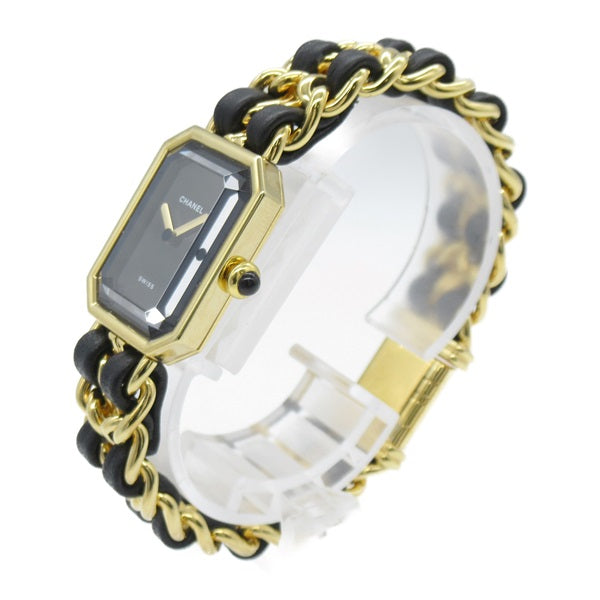 CHANEL H0001 Gold Plated Leather Wrist Watch for Women H0001