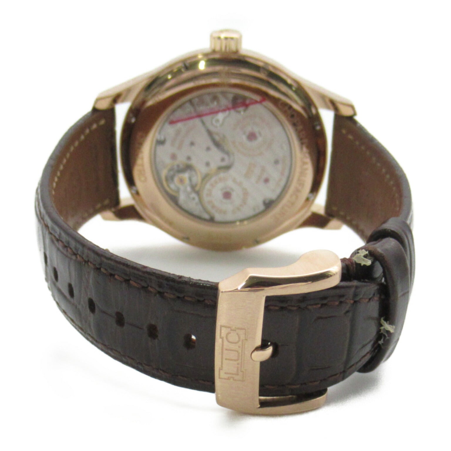 Chopard L.U.C Quattro Watch Pink Gold Leather Diamond