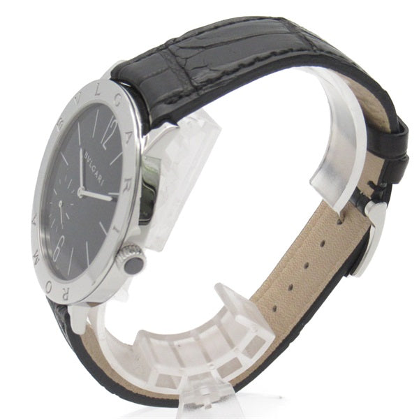 BVLGARI BB41SXTRO Men's Wristwatch in Stainless Steel, Leather Strap, Crocodile skin BB41SXTRO