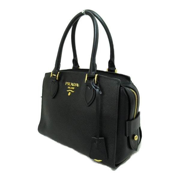 Soft Leather Trimmed Saffiano Tote