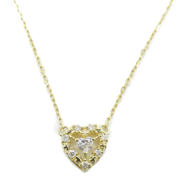 AHKAH Women's Heart-shaped Diamond Pendant Necklace in K18 Yellow Gold