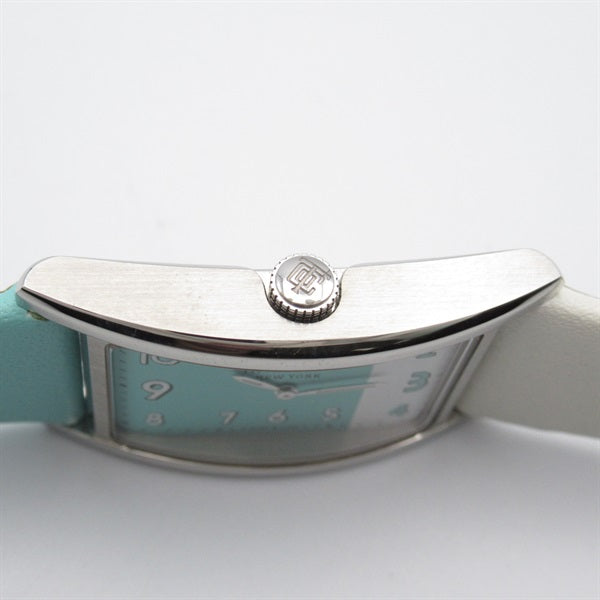 Tiffany & Co  TIFFANY & CO East West Stainless Steel and Leather Strap Ladies' Wristwatch 63520071 Metal Other 6.3520071E7 in Great Condition