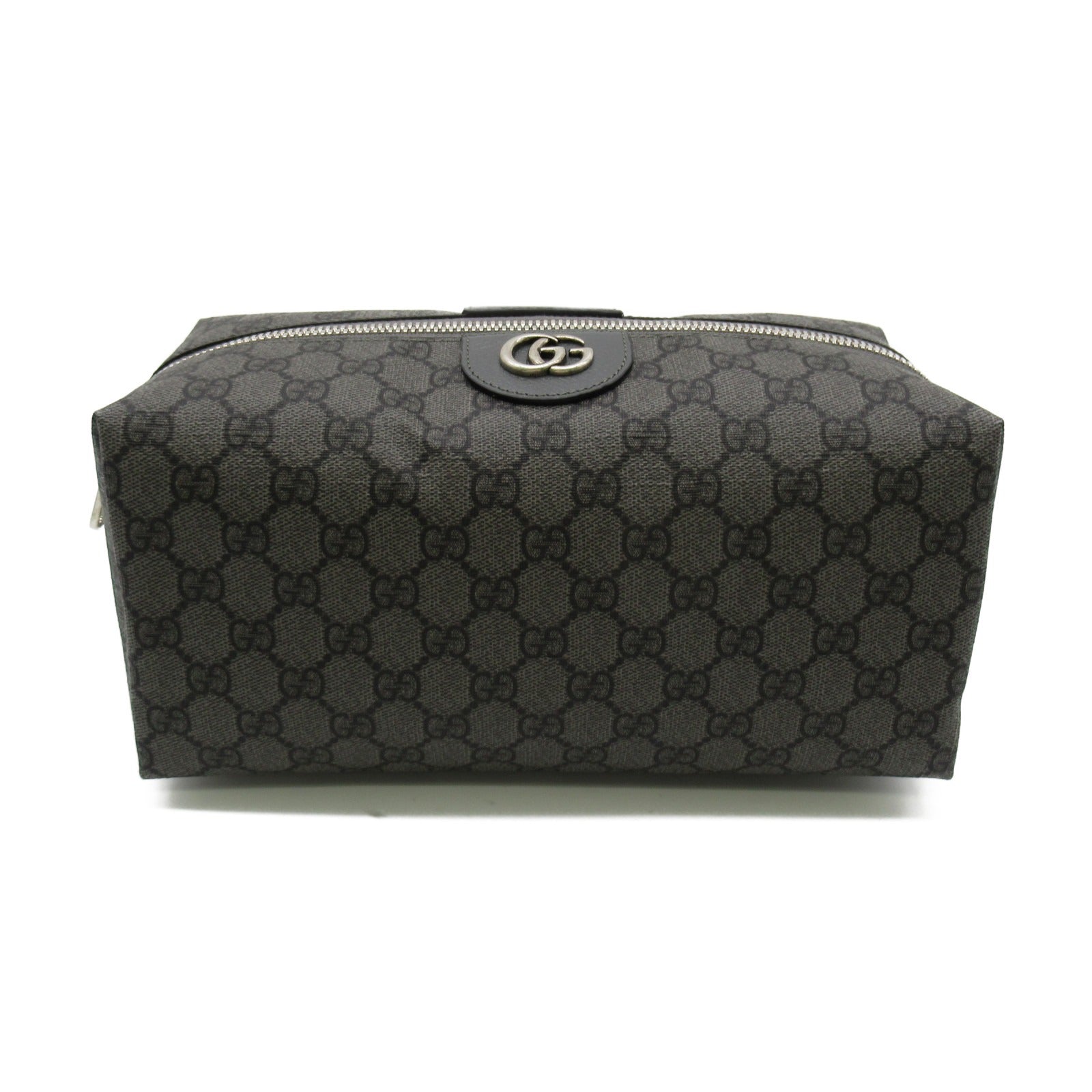 Gucci Leather Cosmetic Pouch Gray