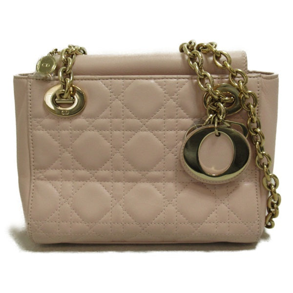 Cannage Leather Double Chain Crossbody Bag