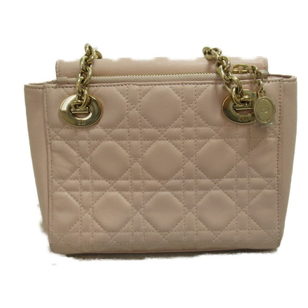 Cannage Leather Double Chain Crossbody Bag