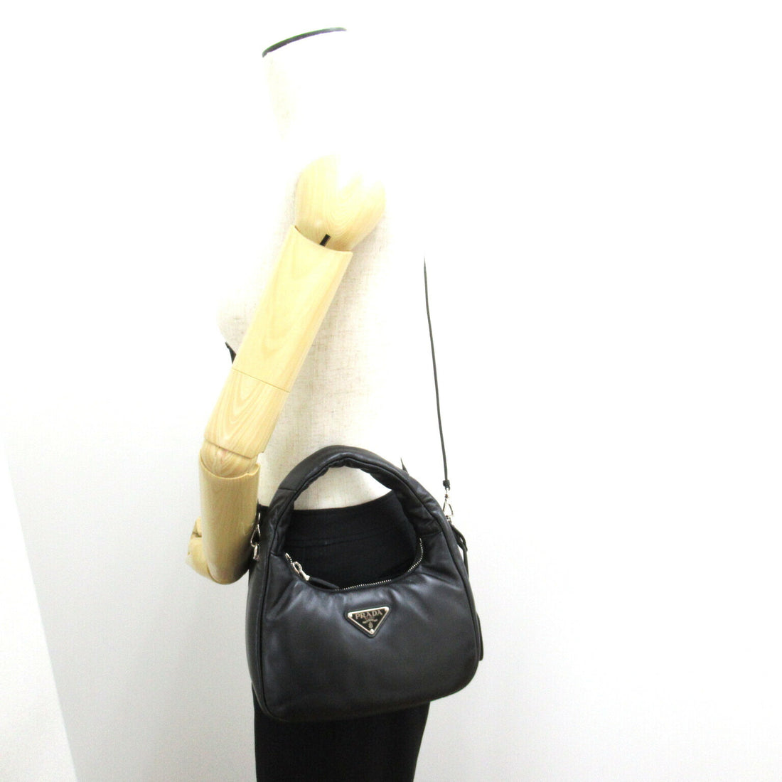 Prada Leather 2way Shoulder Bag Black