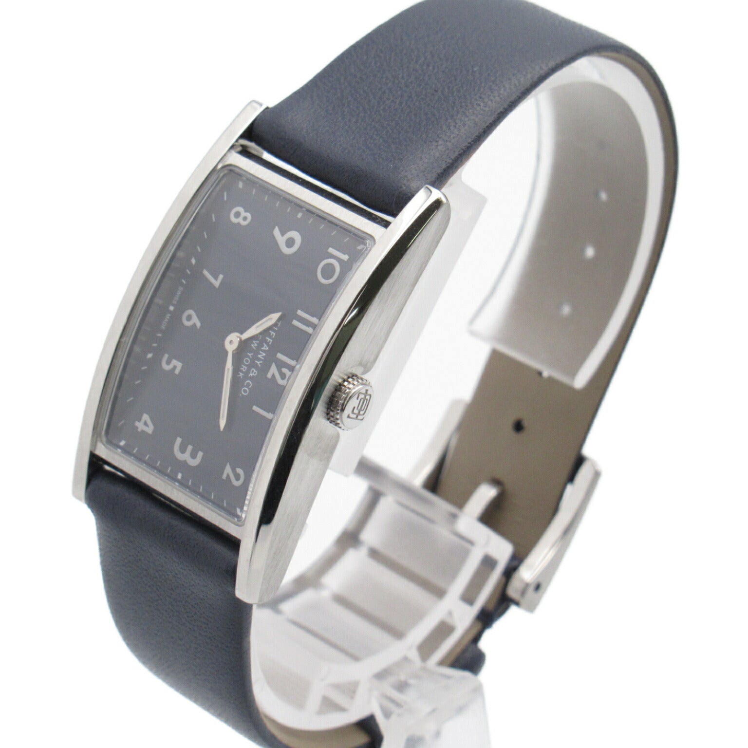 Tiffany & Co East West Mini Watch Stainless Steel Leather