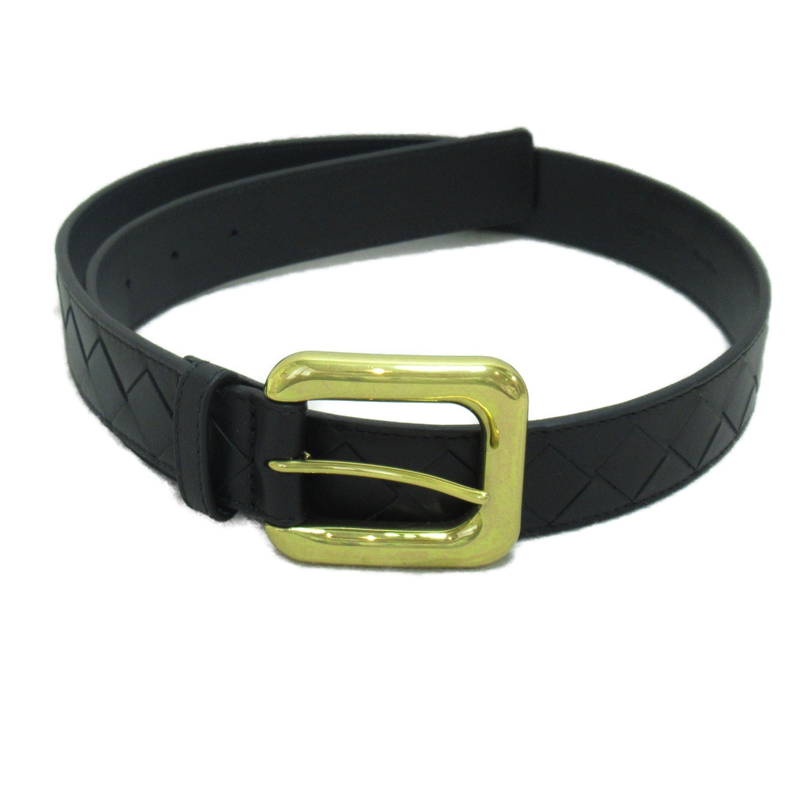 Bottega Veneta Intrecciato Leather Belt Black