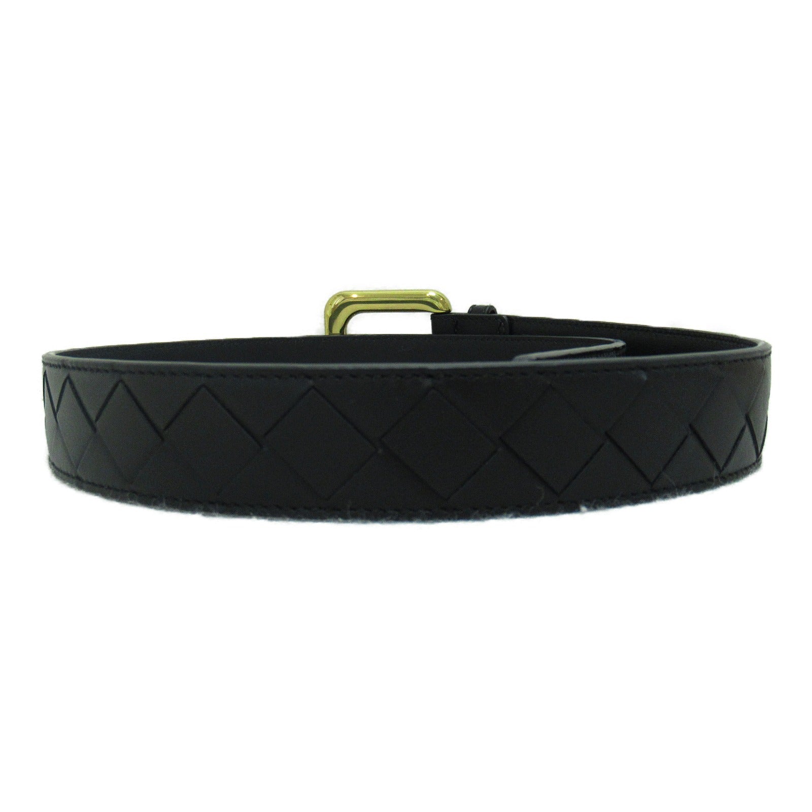 Bottega Veneta Intrecciato Leather Belt Black