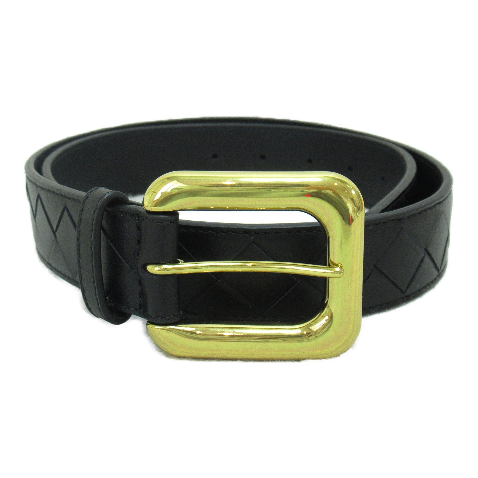 Bottega Veneta Intrecciato Leather Belt Black