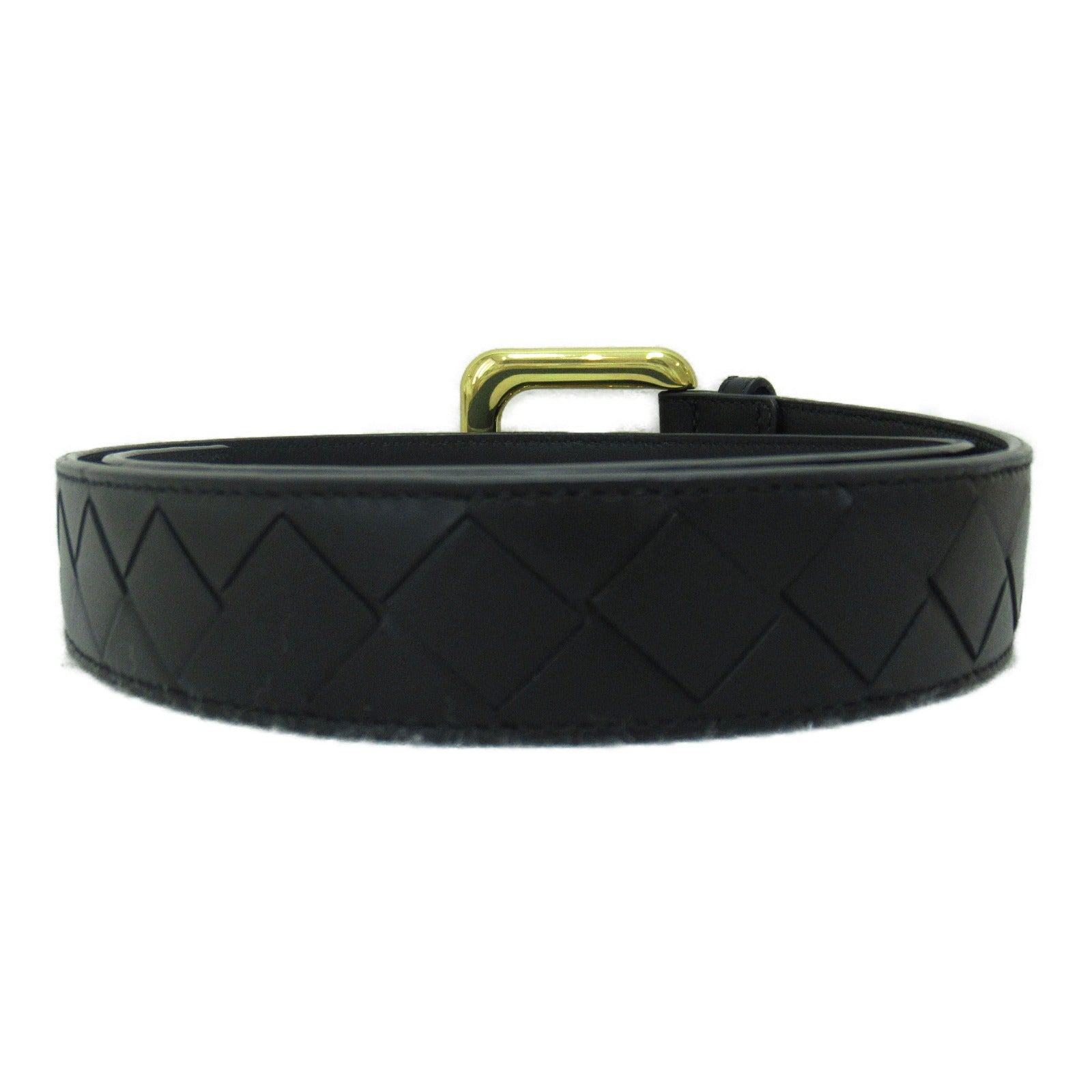 Bottega Veneta Intrecciato Leather Belt Black