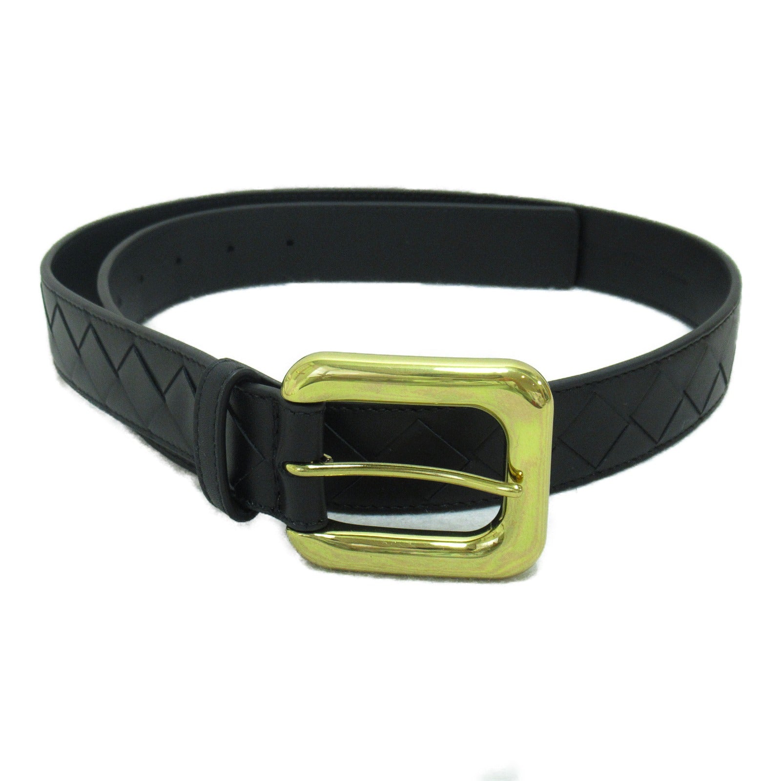 Bottega Veneta Intrecciato Leather Belt Black