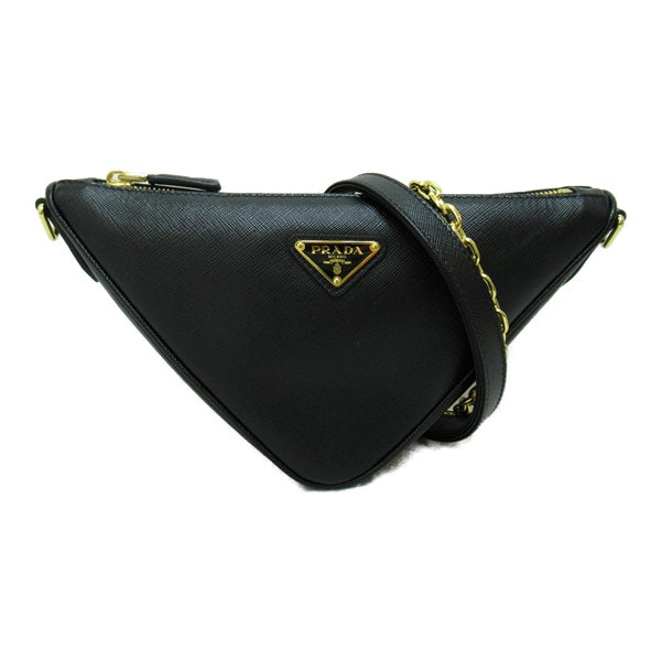 Prada Saffiano Triangle Chain Shoulder Bag Leather Shoulder Bag 1BC543VDOZNZVF0002 in Excellent condition