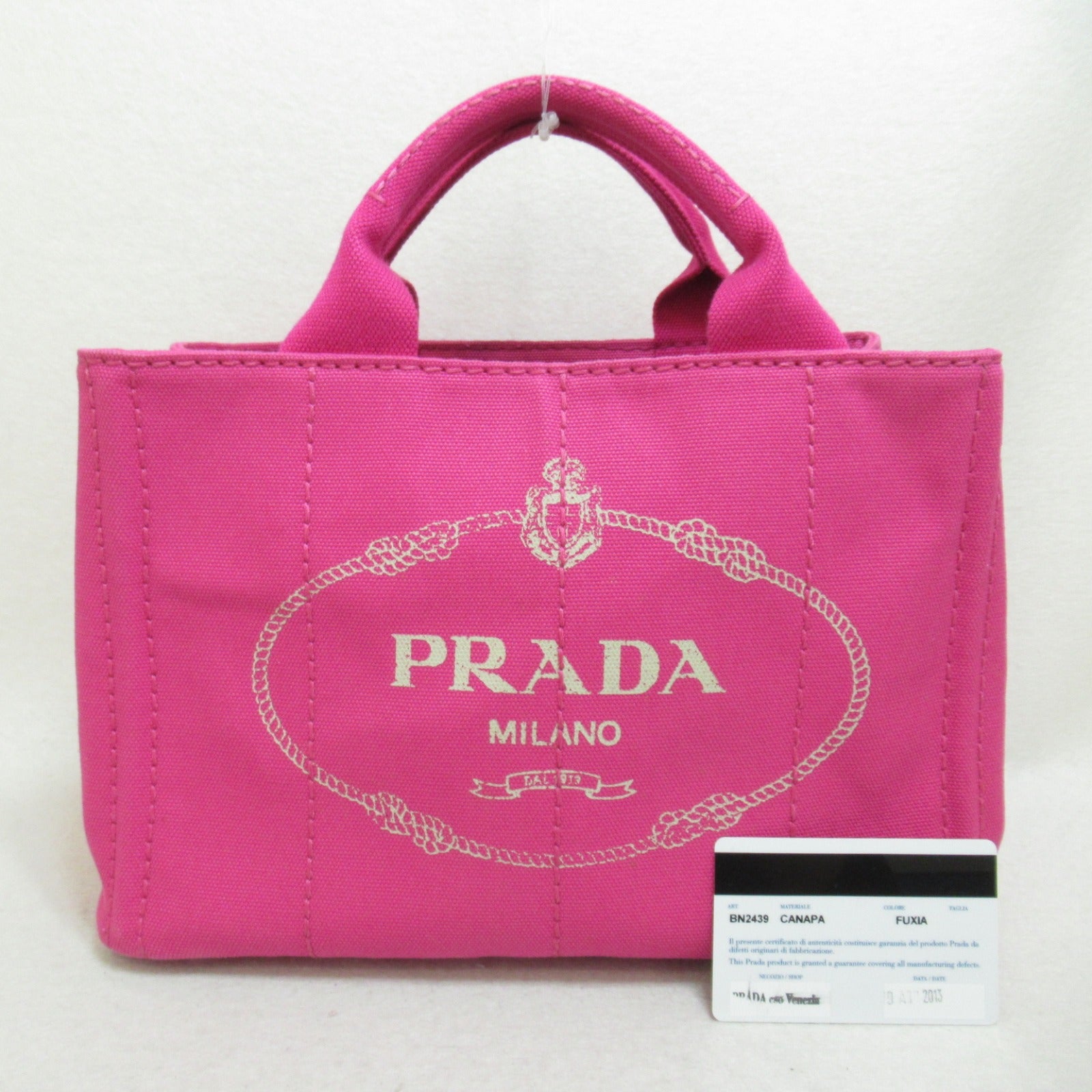 Prada Canapa Logo Tote Bag Canvas Tote Bag in Great Condition