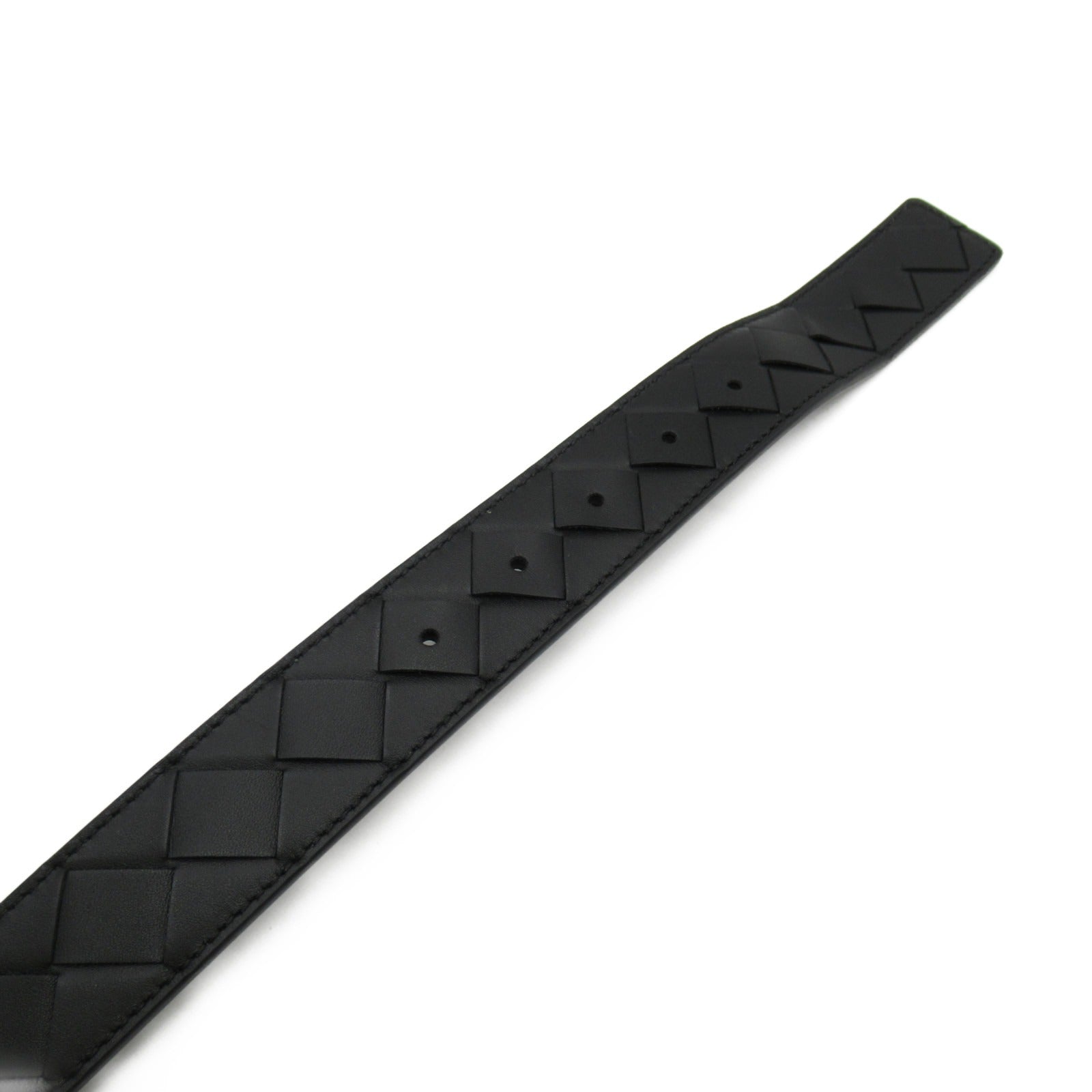 Bottega Veneta Intrecciato Leather Belt Black