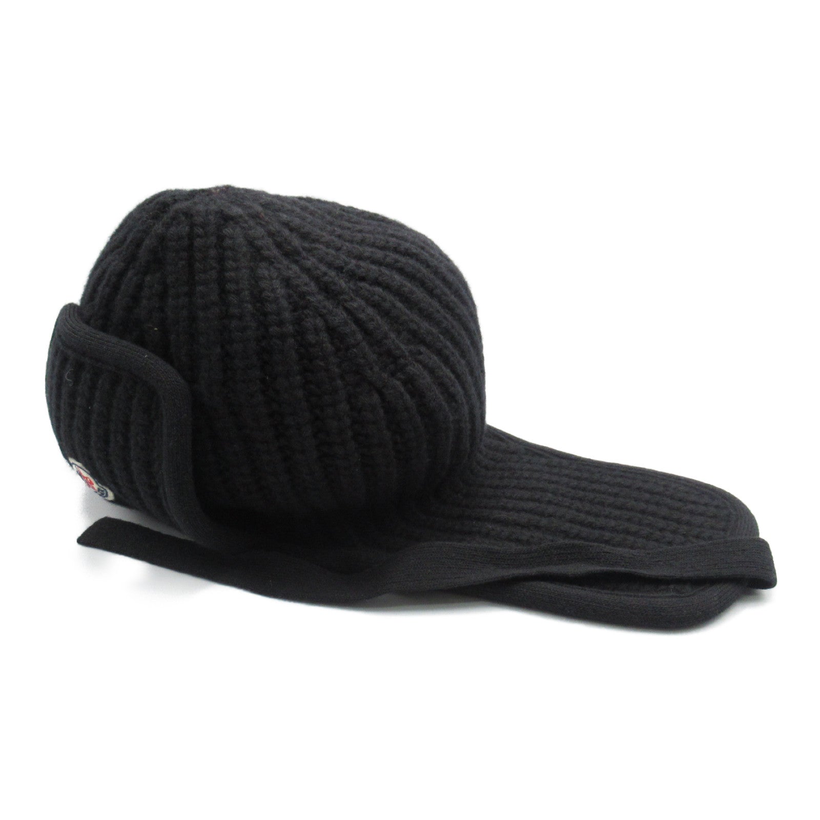 Moncler Wool Logo Knit Hat Black Unisex