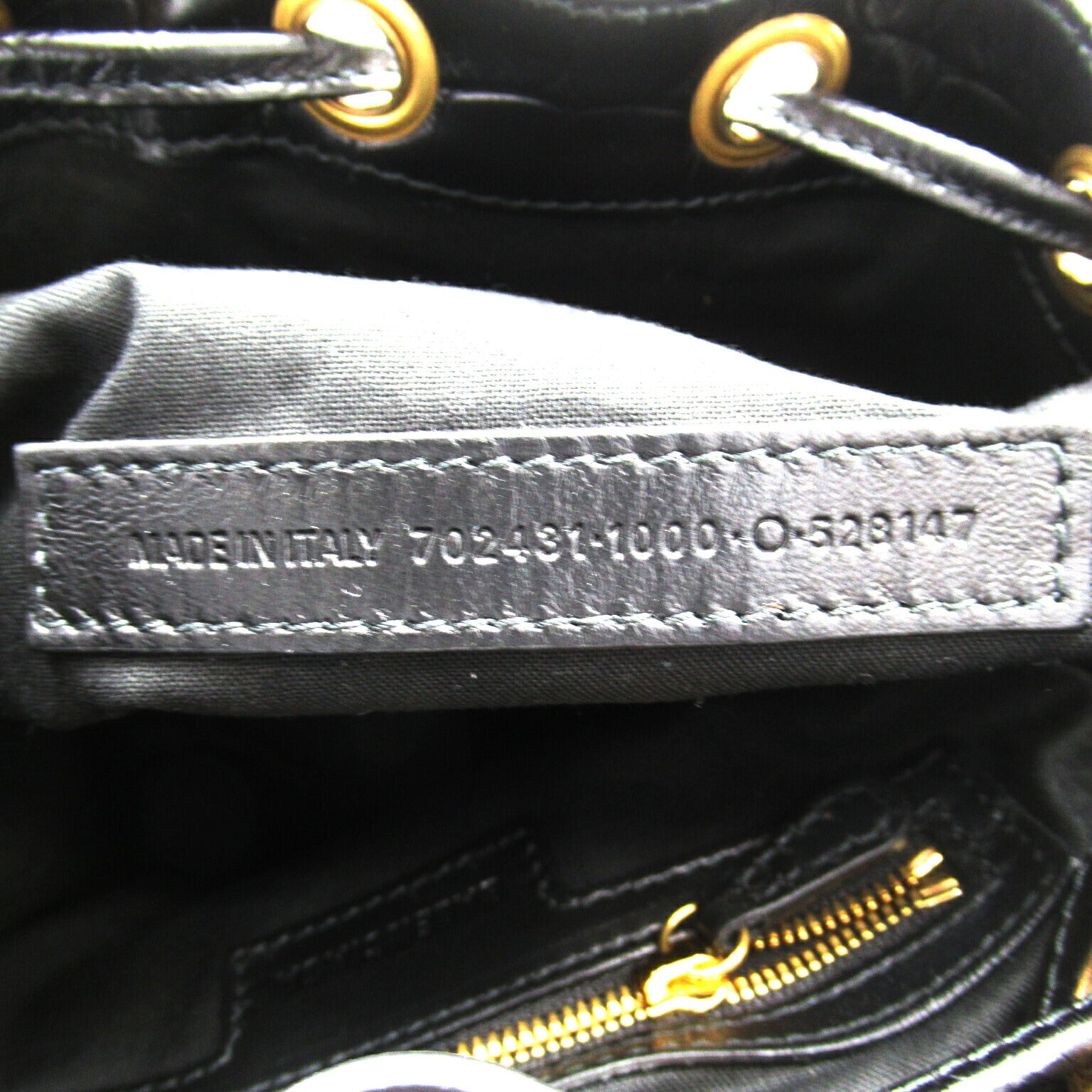 Balenciaga Embossed Leather Shoulder Bag Black