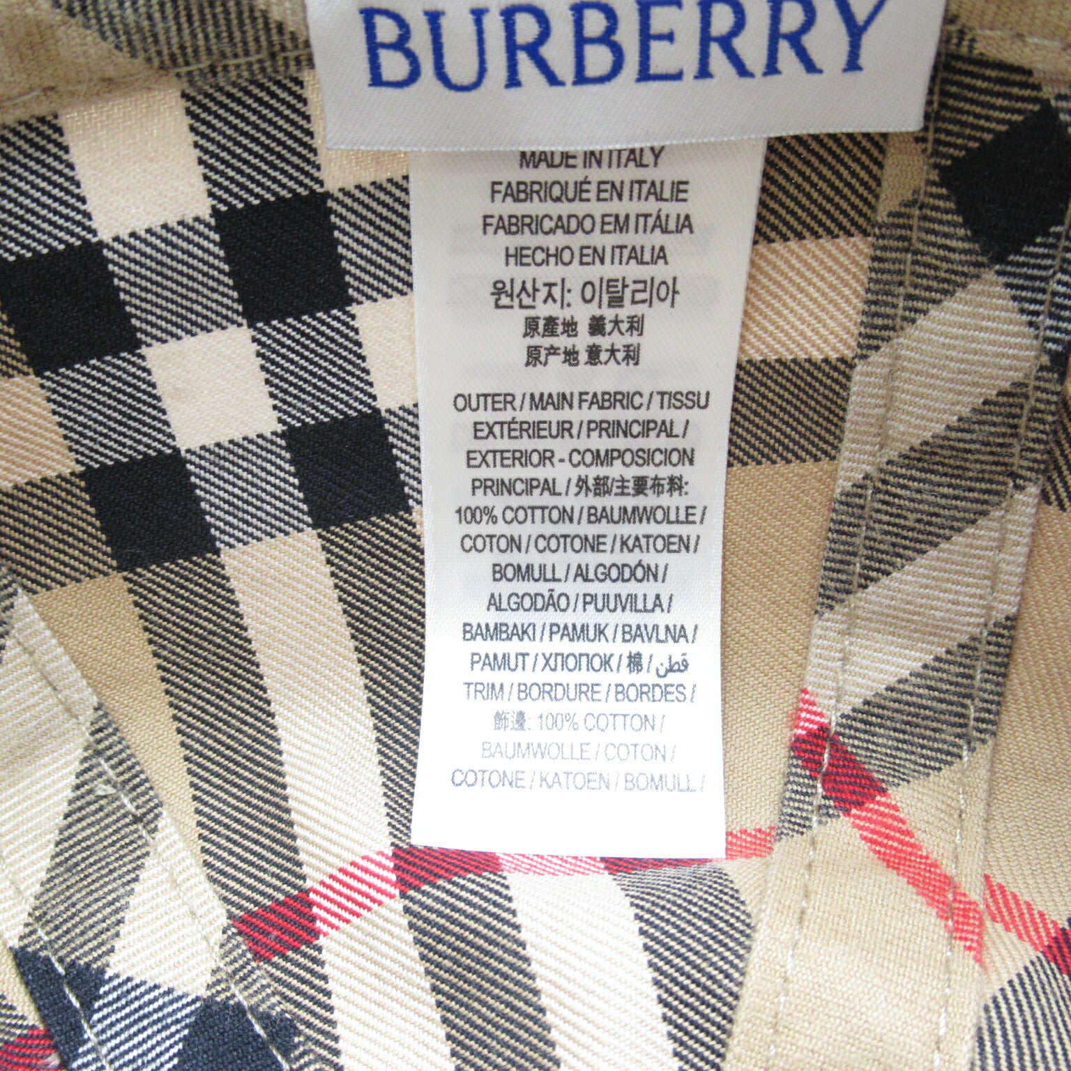 Burberry Cotton Baseball Cap Brown Unisex