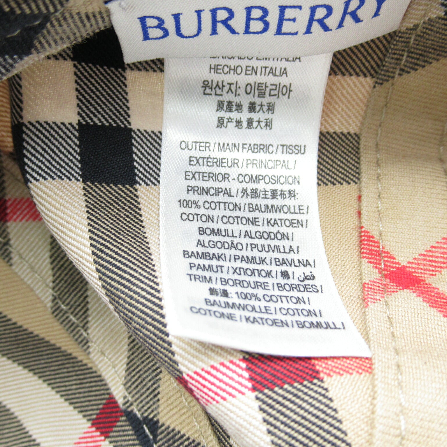 Burberry Cotton Baseball Cap Hat