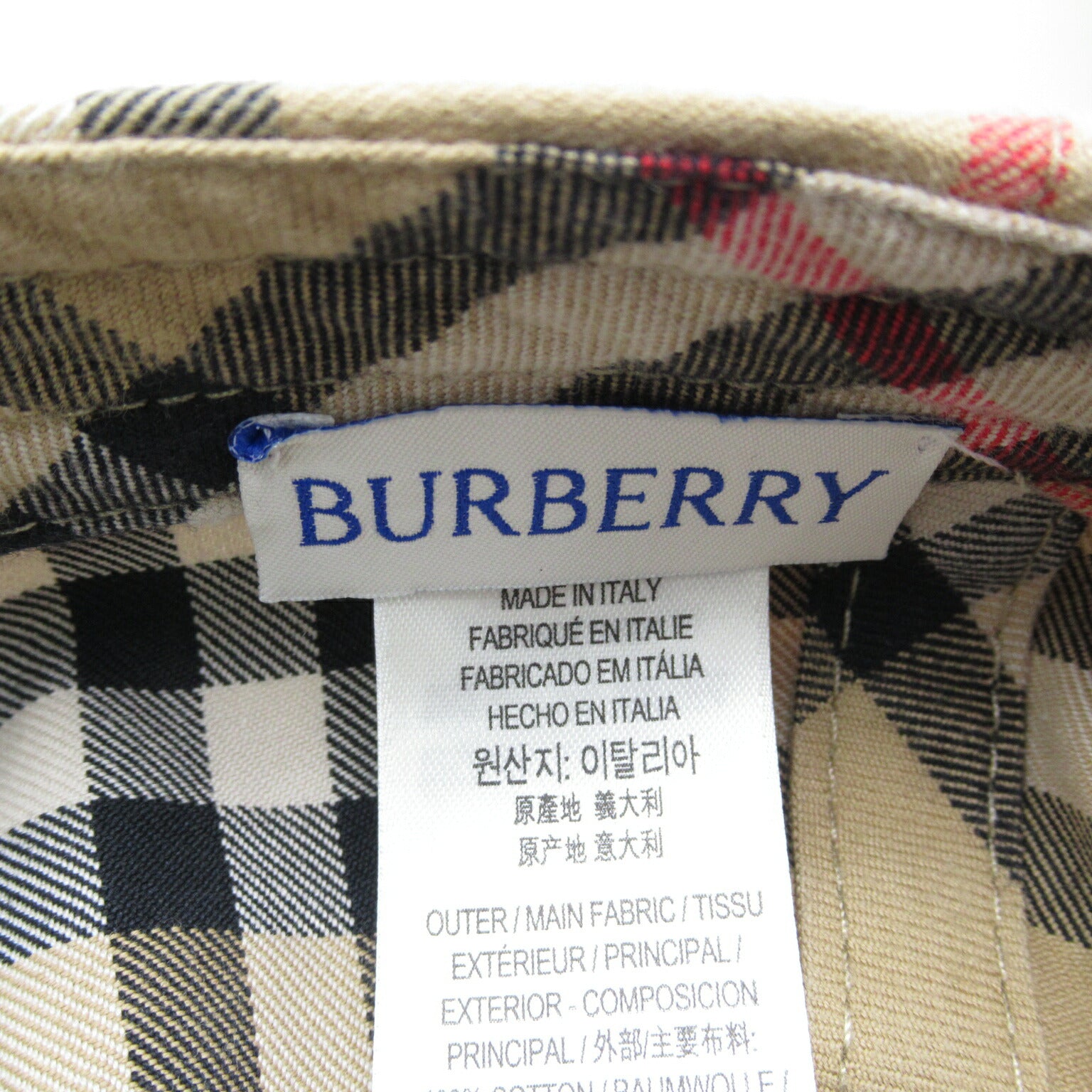 Burberry Cotton Baseball Cap Beige Unisex