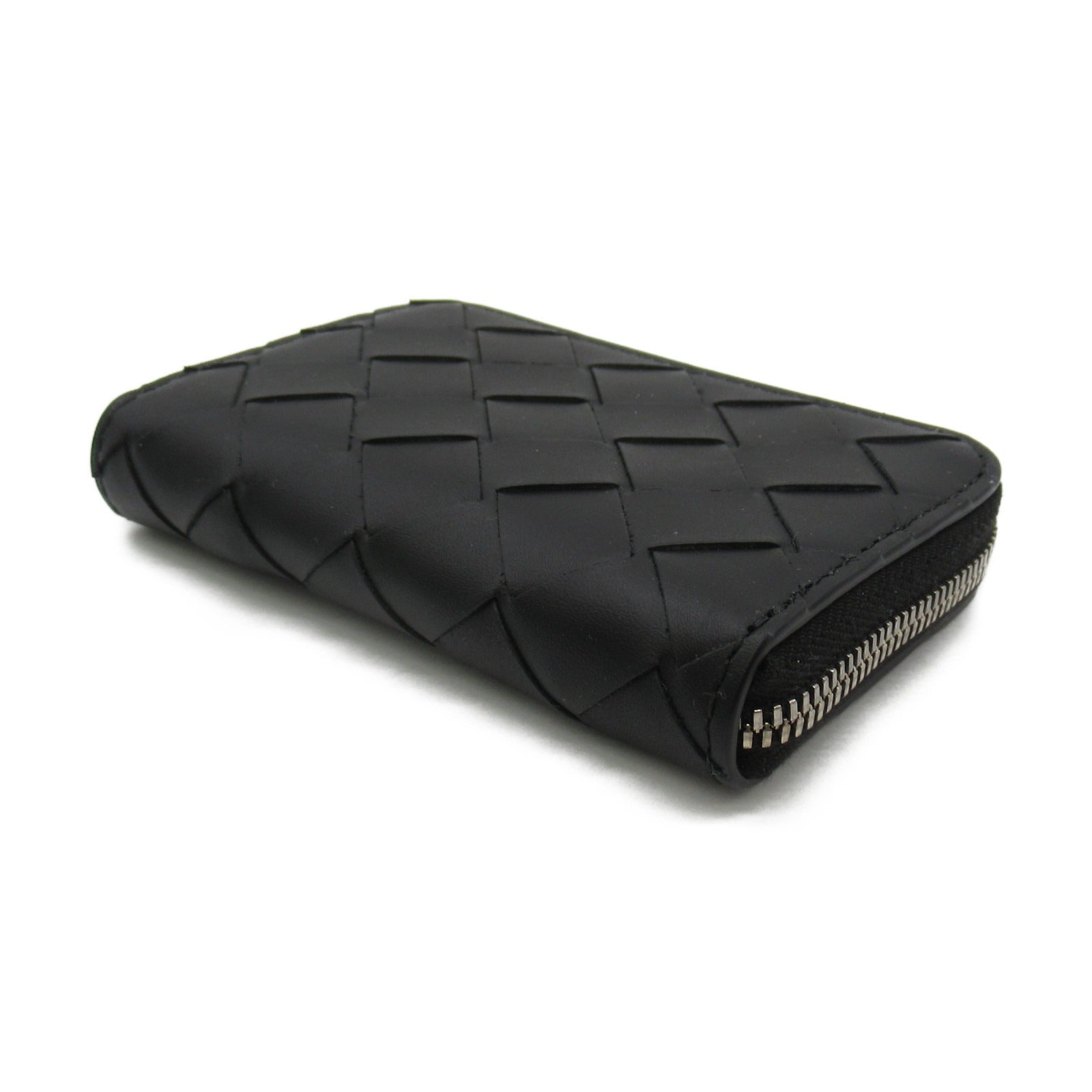 Bottega Veneta Leather Coin Case Black