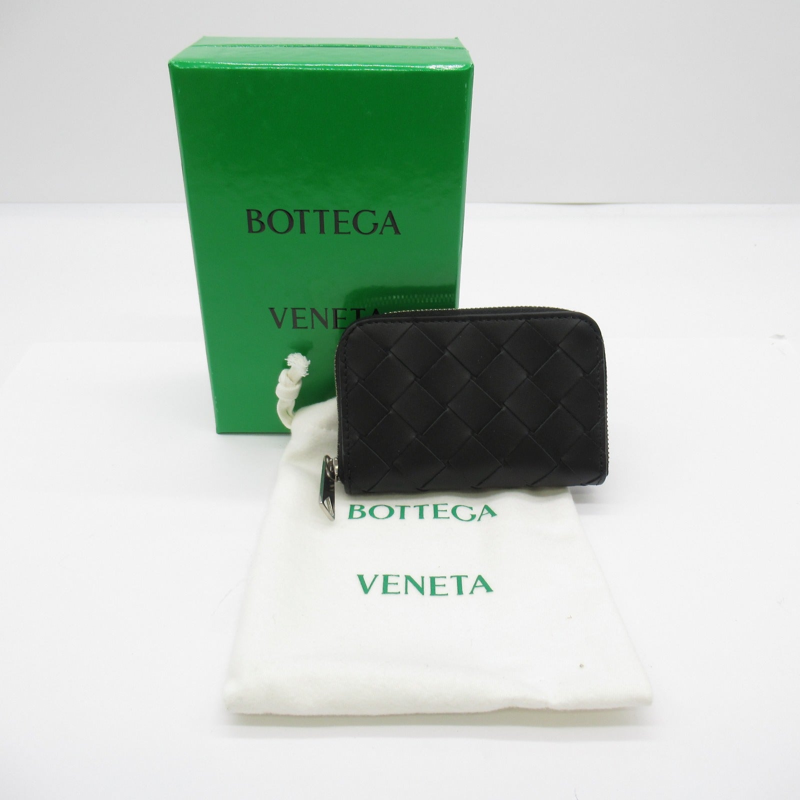 Bottega Veneta Leather Coin Case Black