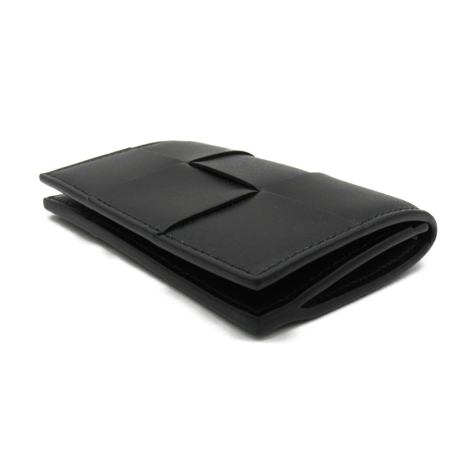 Bottega Veneta Leather Card Case Black