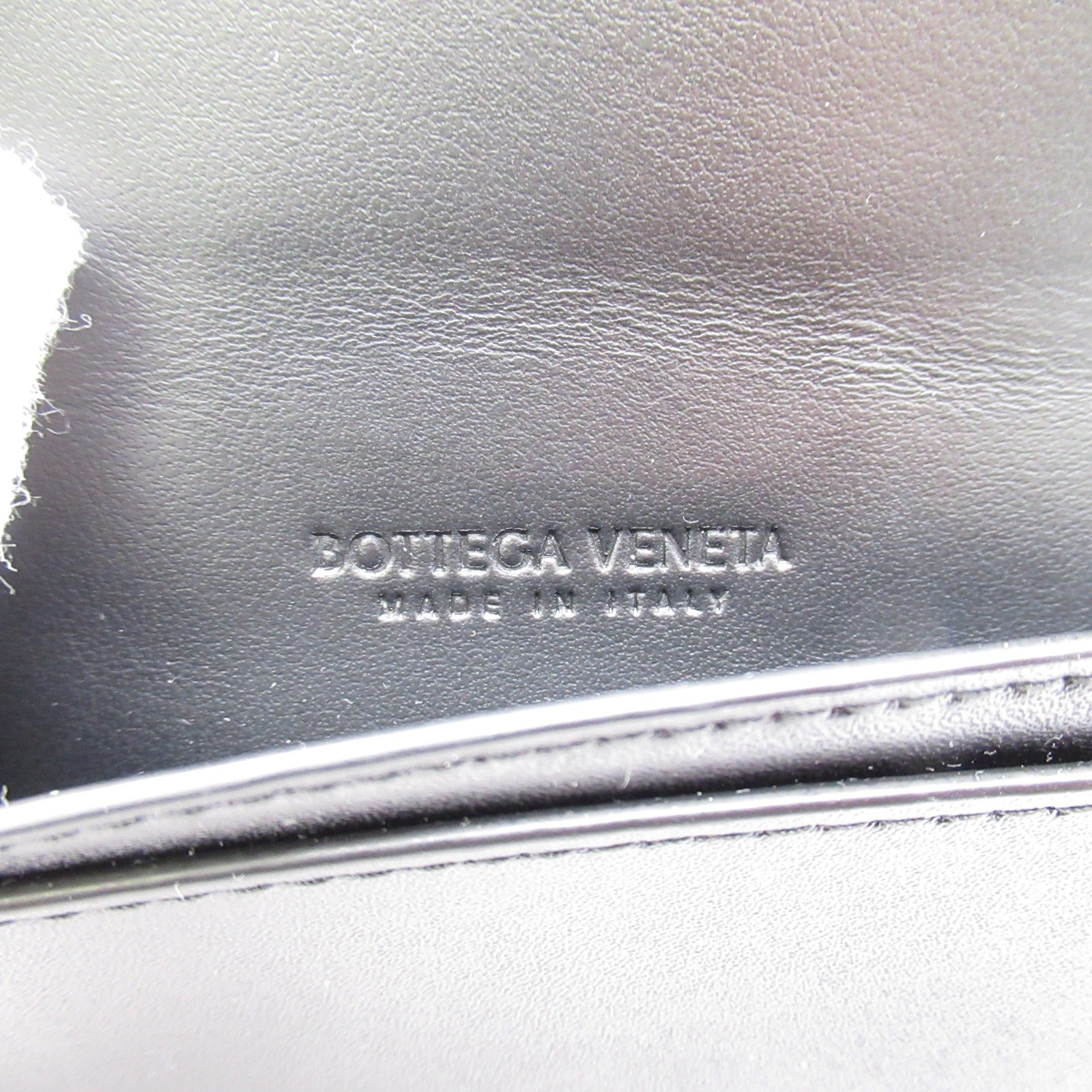 Bottega Veneta Leather Card Case Black