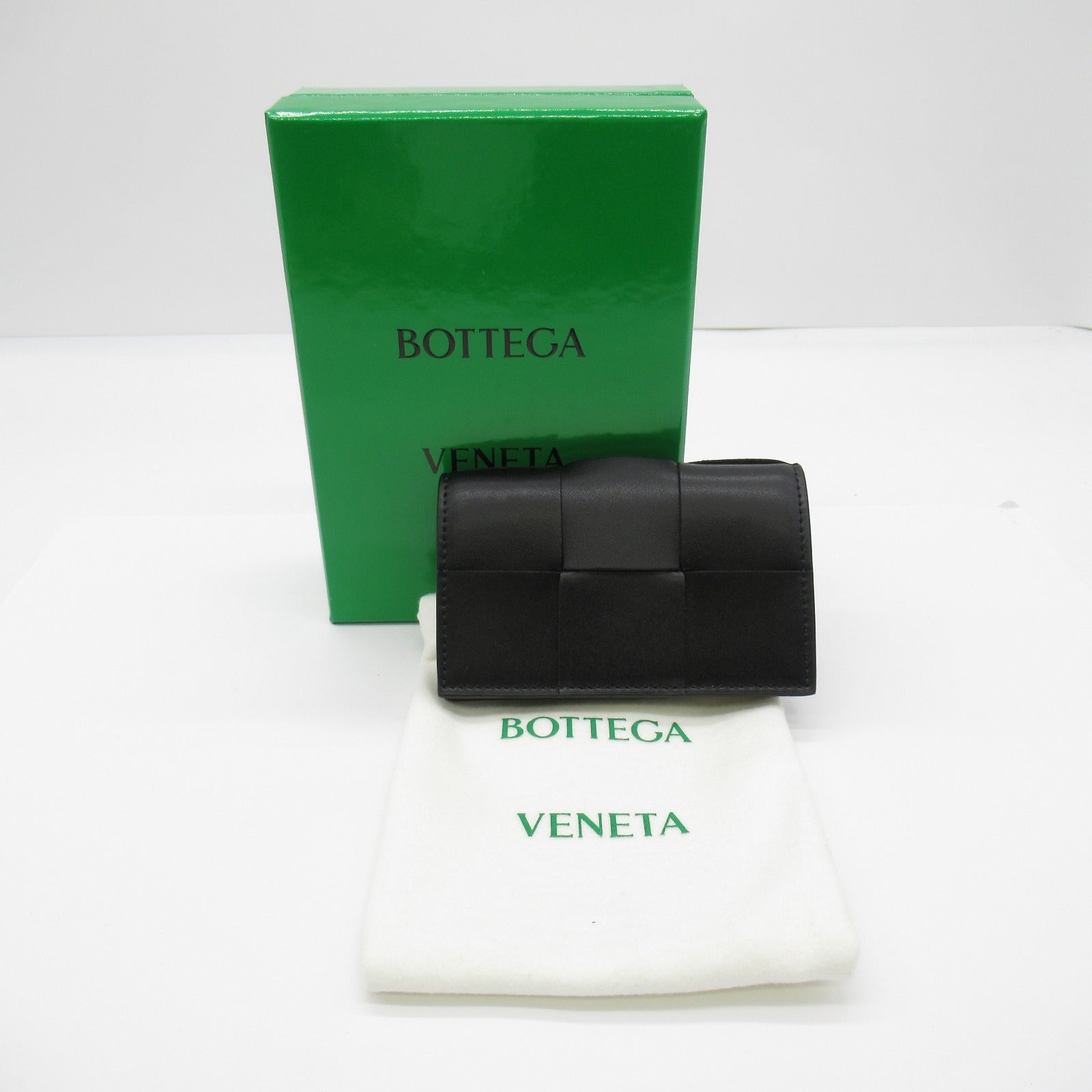 Bottega Veneta Leather Card Case Black