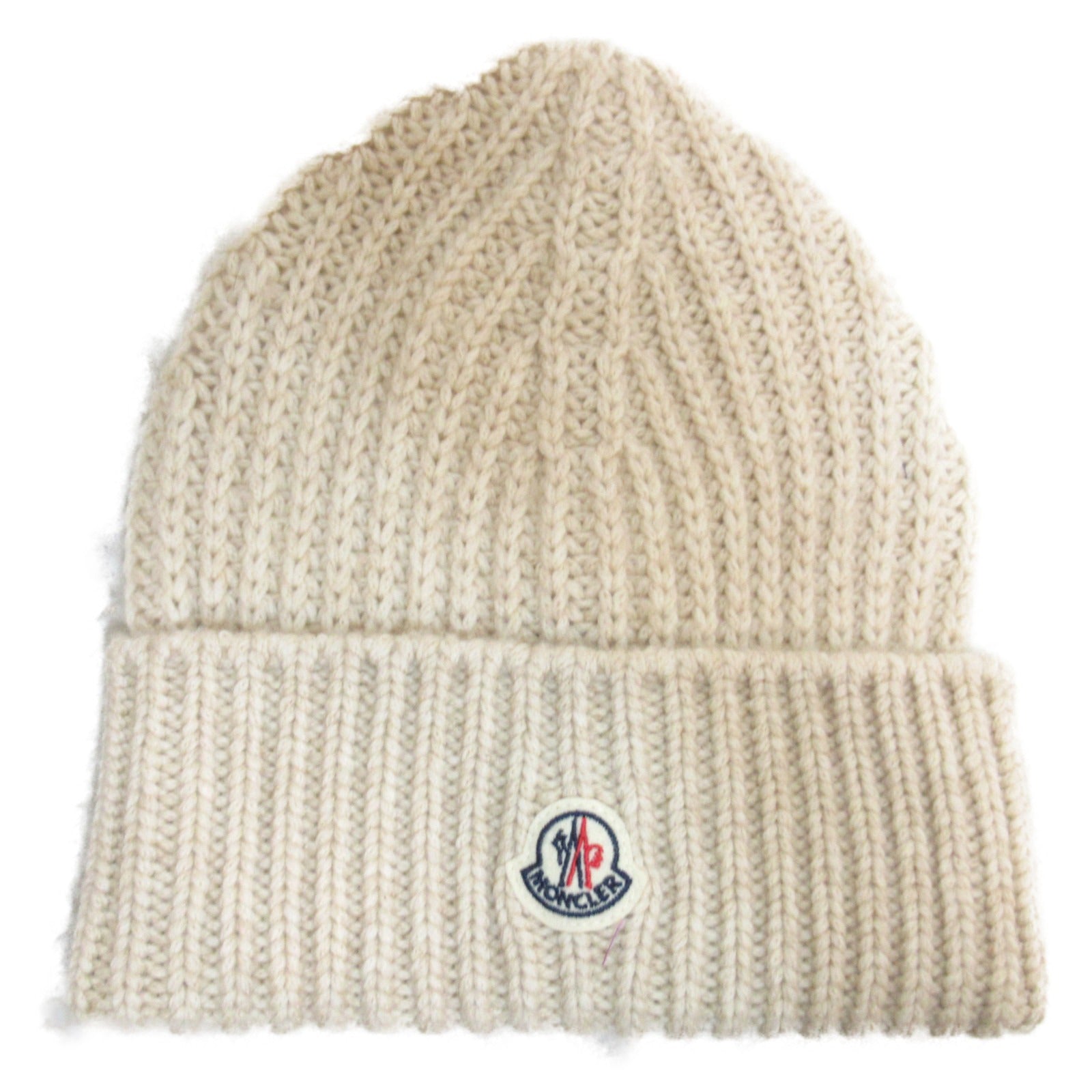 Moncler Wool Knit Cap Hat Beige Unisex