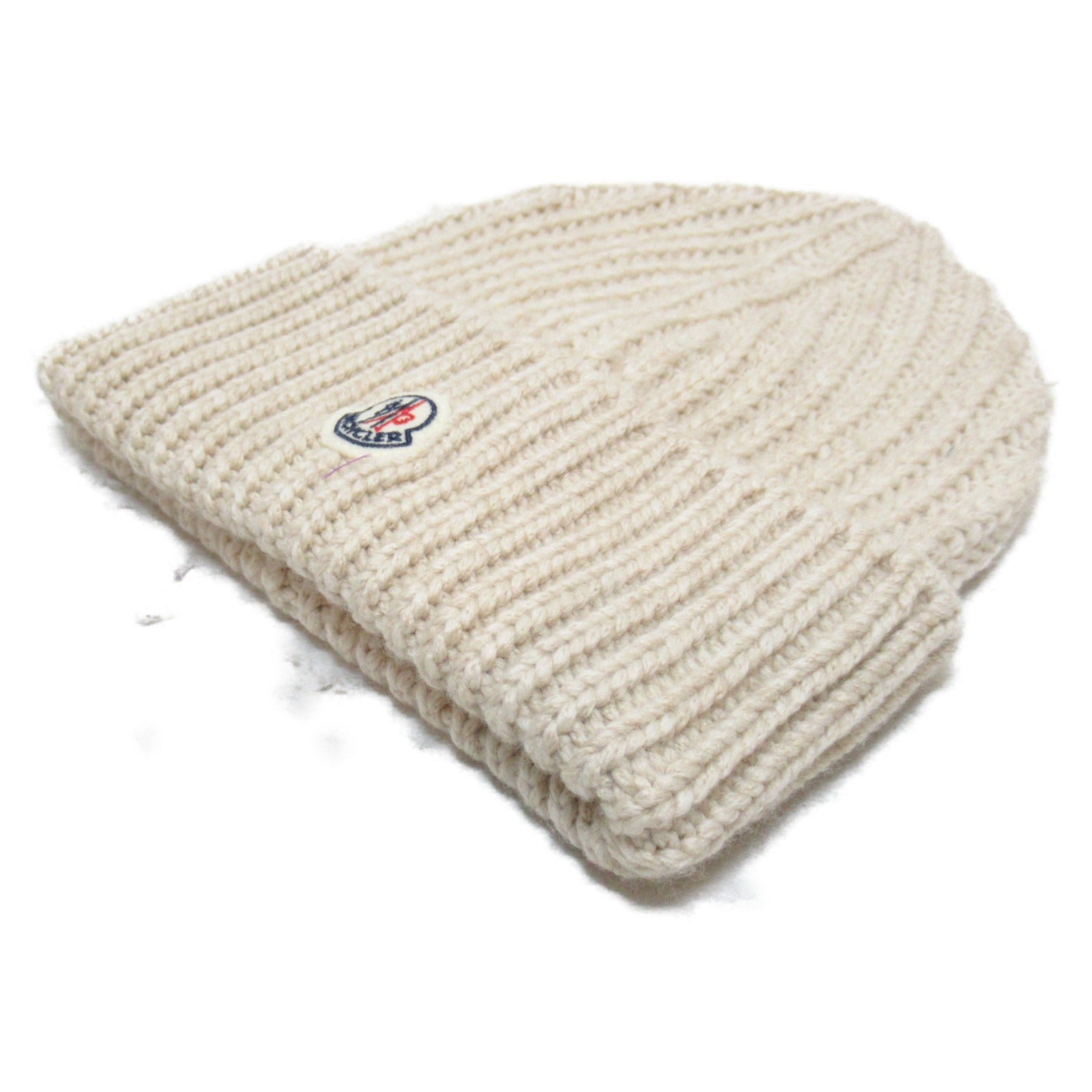 Moncler Wool Knit Cap Hat Beige Unisex