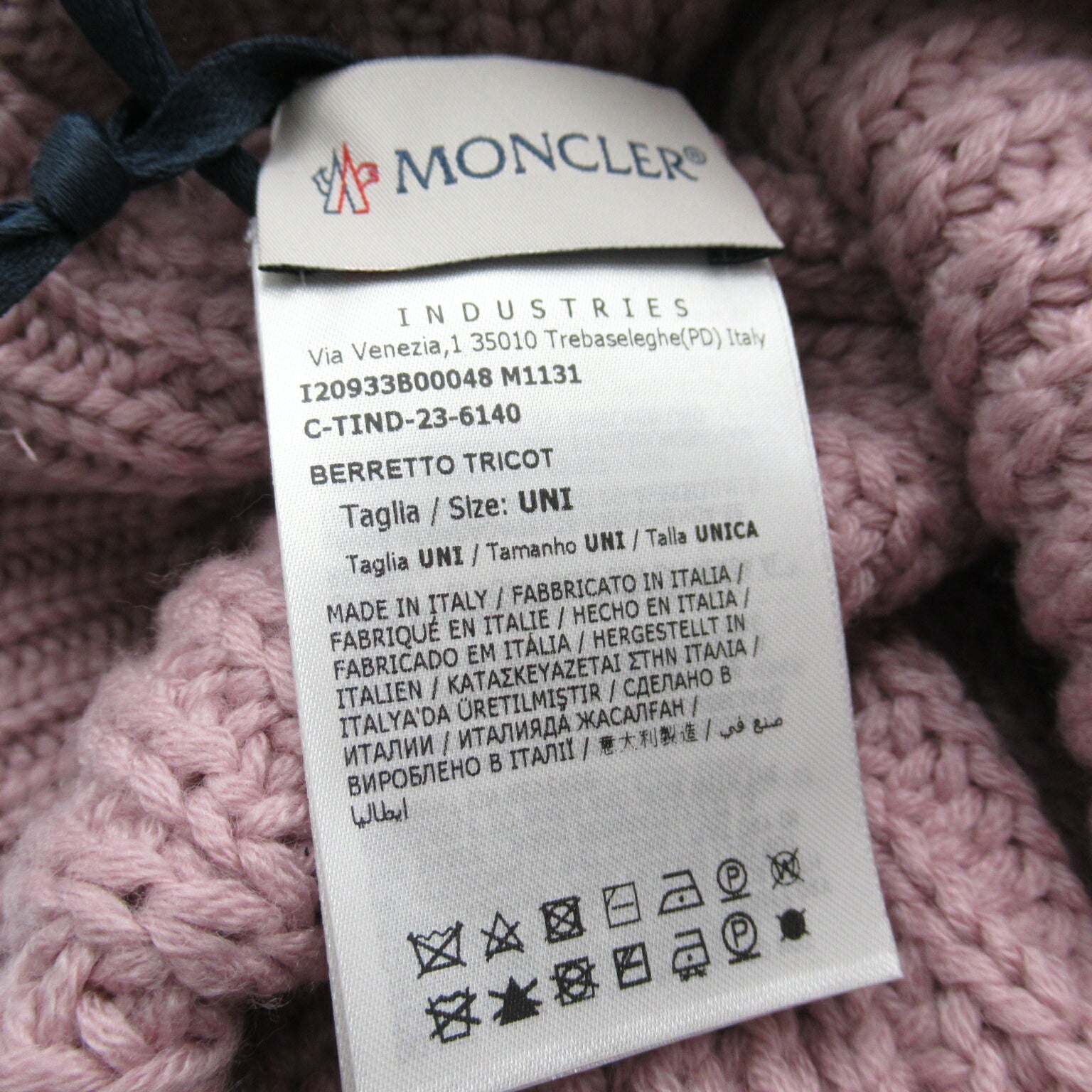 Moncler Wool Knit Cap Hat Pink