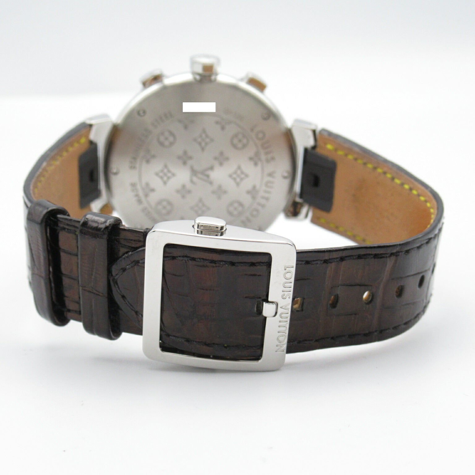 Louis Vuitton Tambour Chrono Watch Stainless Steel Leather Q1120