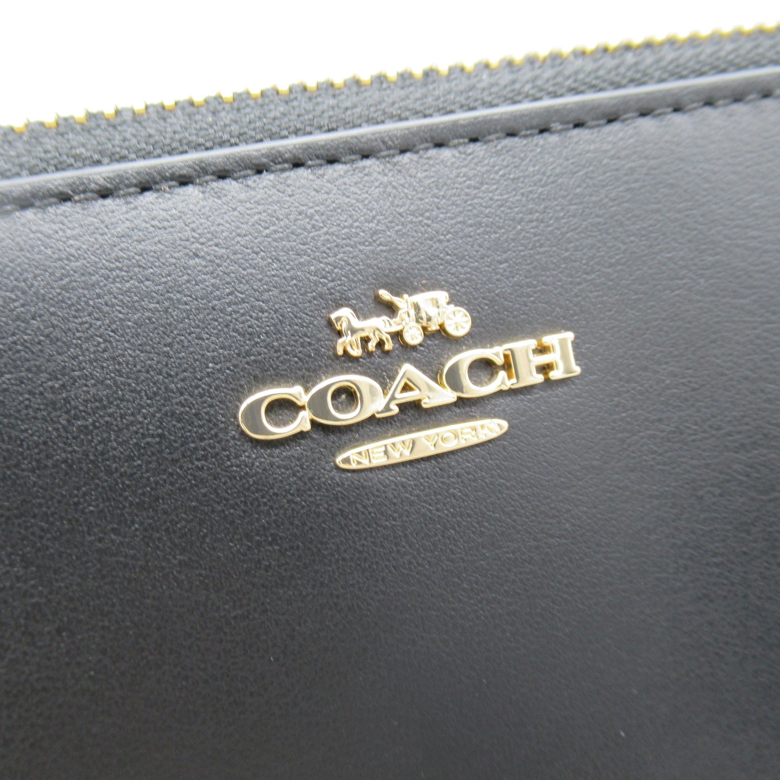 Coach Leather Round Long Wallet 73738GDBLK