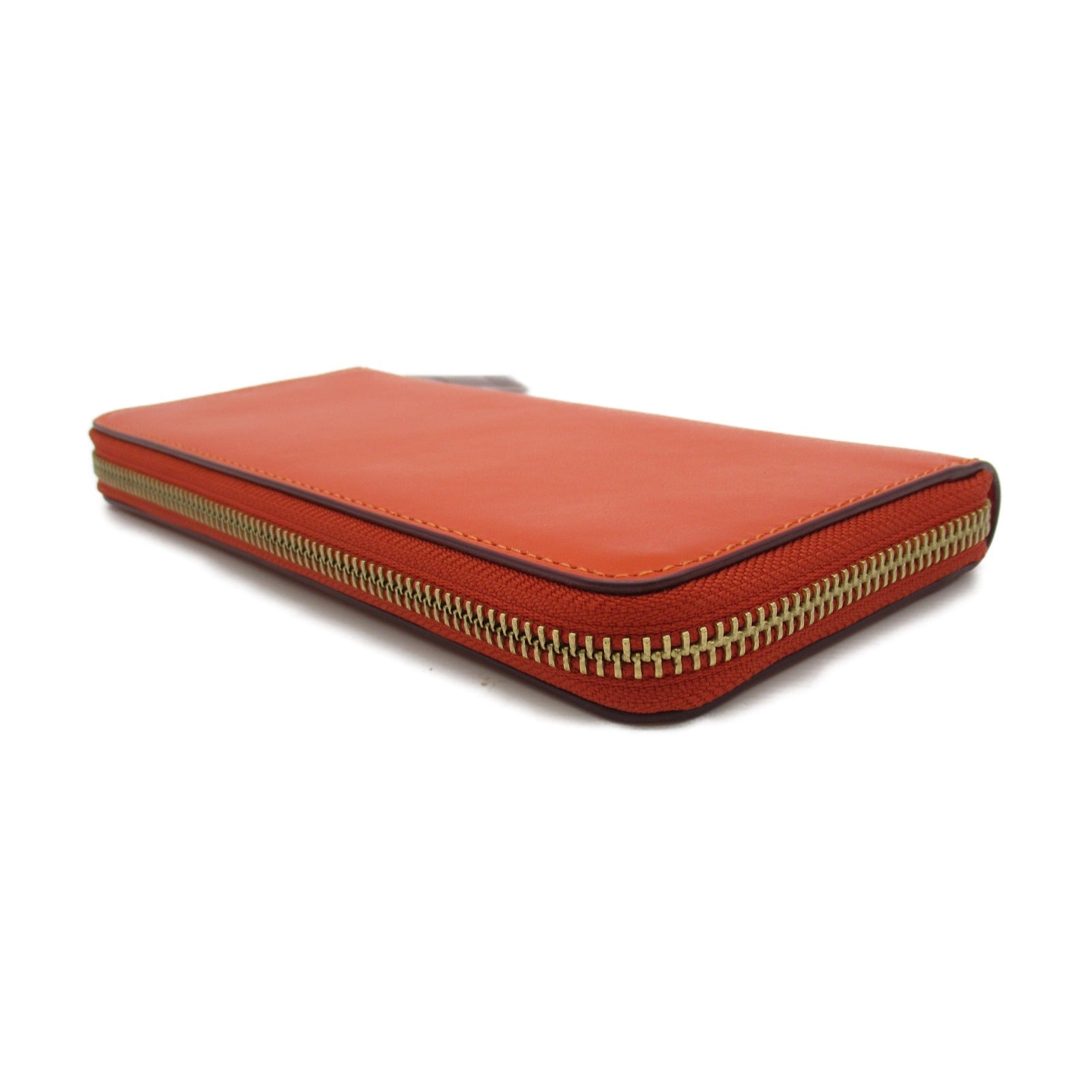 Coach Leather Round Long Wallet Orange