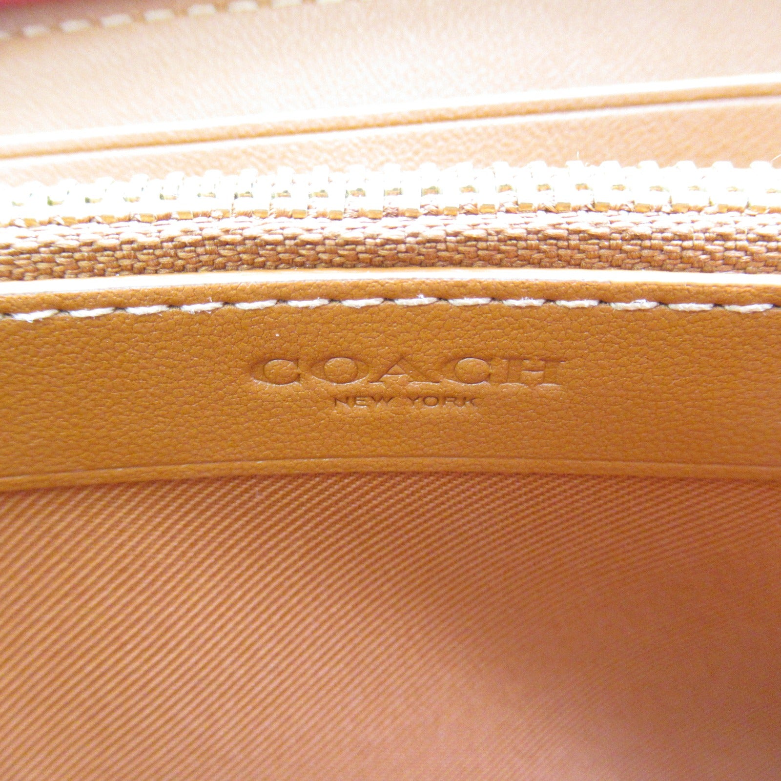 Coach Leather Round Long Wallet Orange