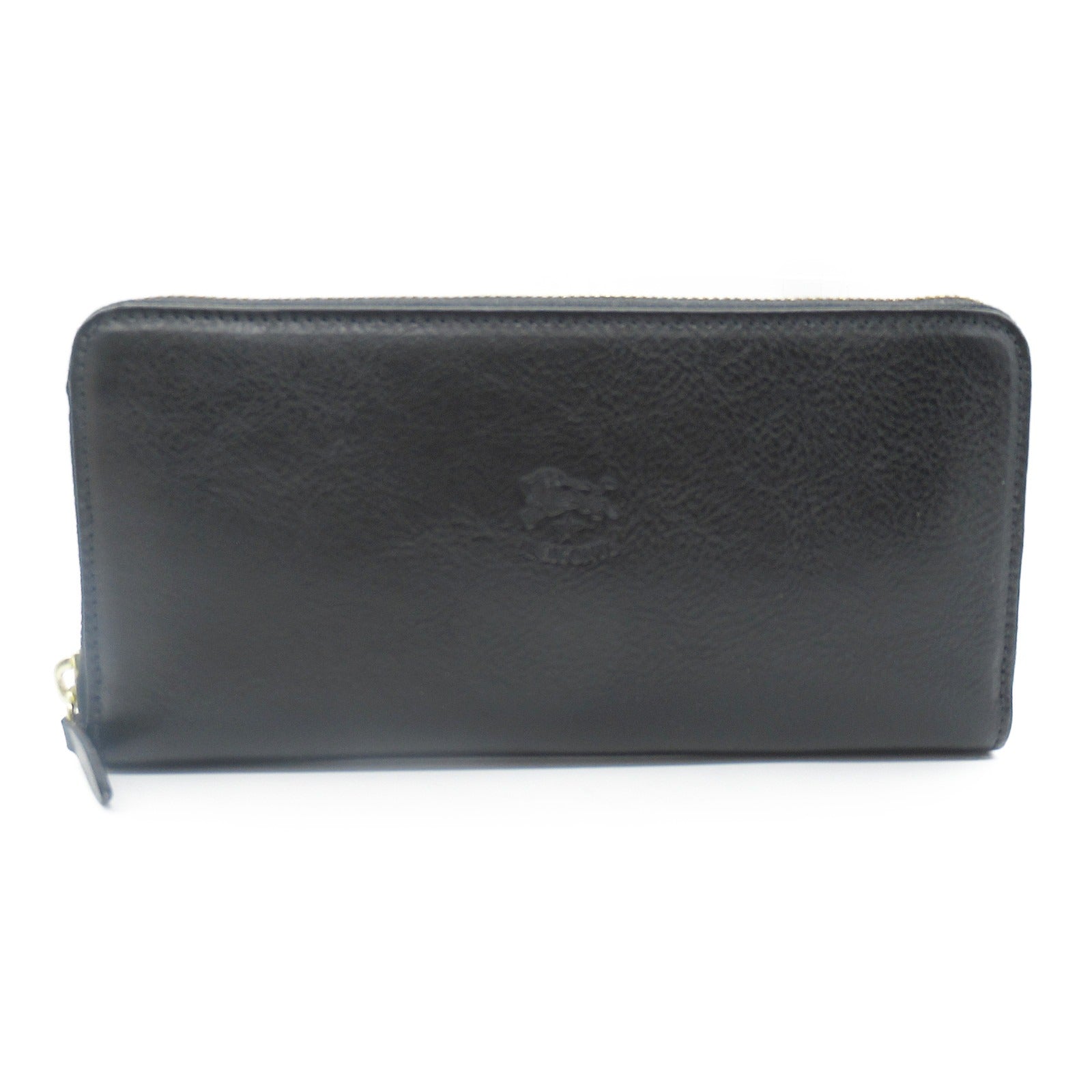 IL BISONTE Leather Long Wallet Black