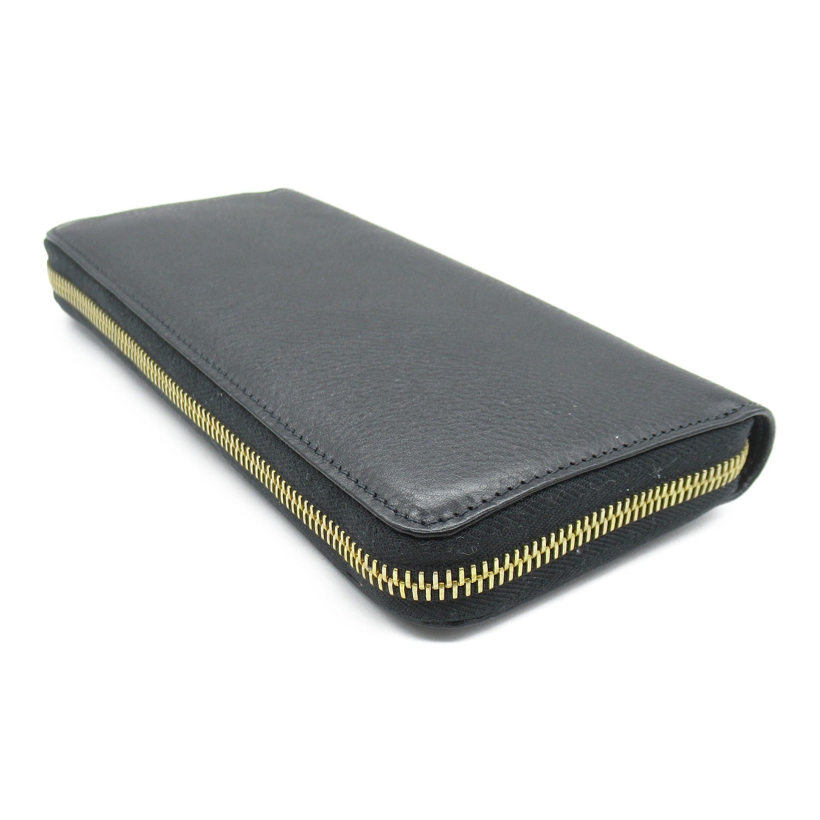 IL BISONTE Leather Long Wallet Black