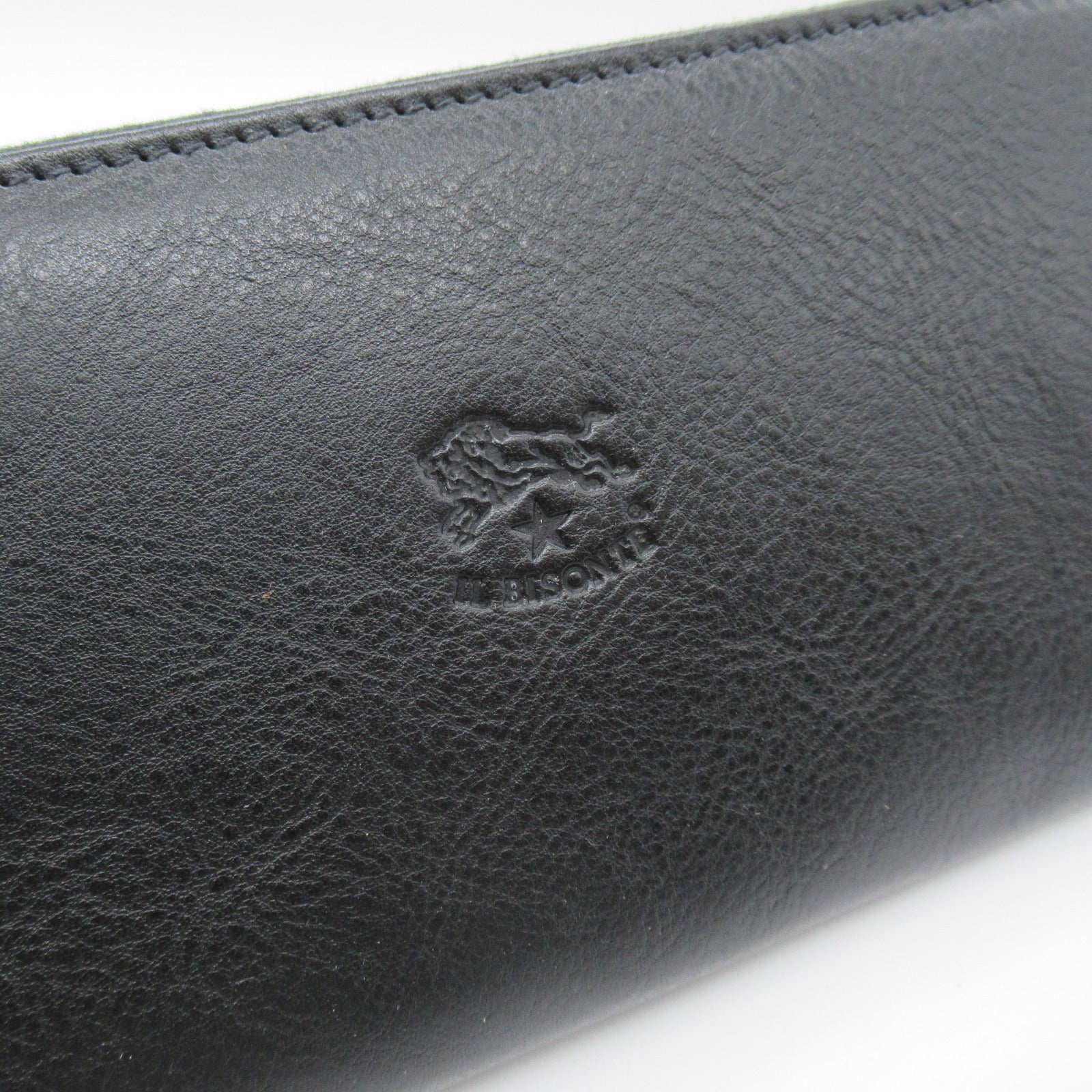 IL BISONTE Leather Long Wallet Black