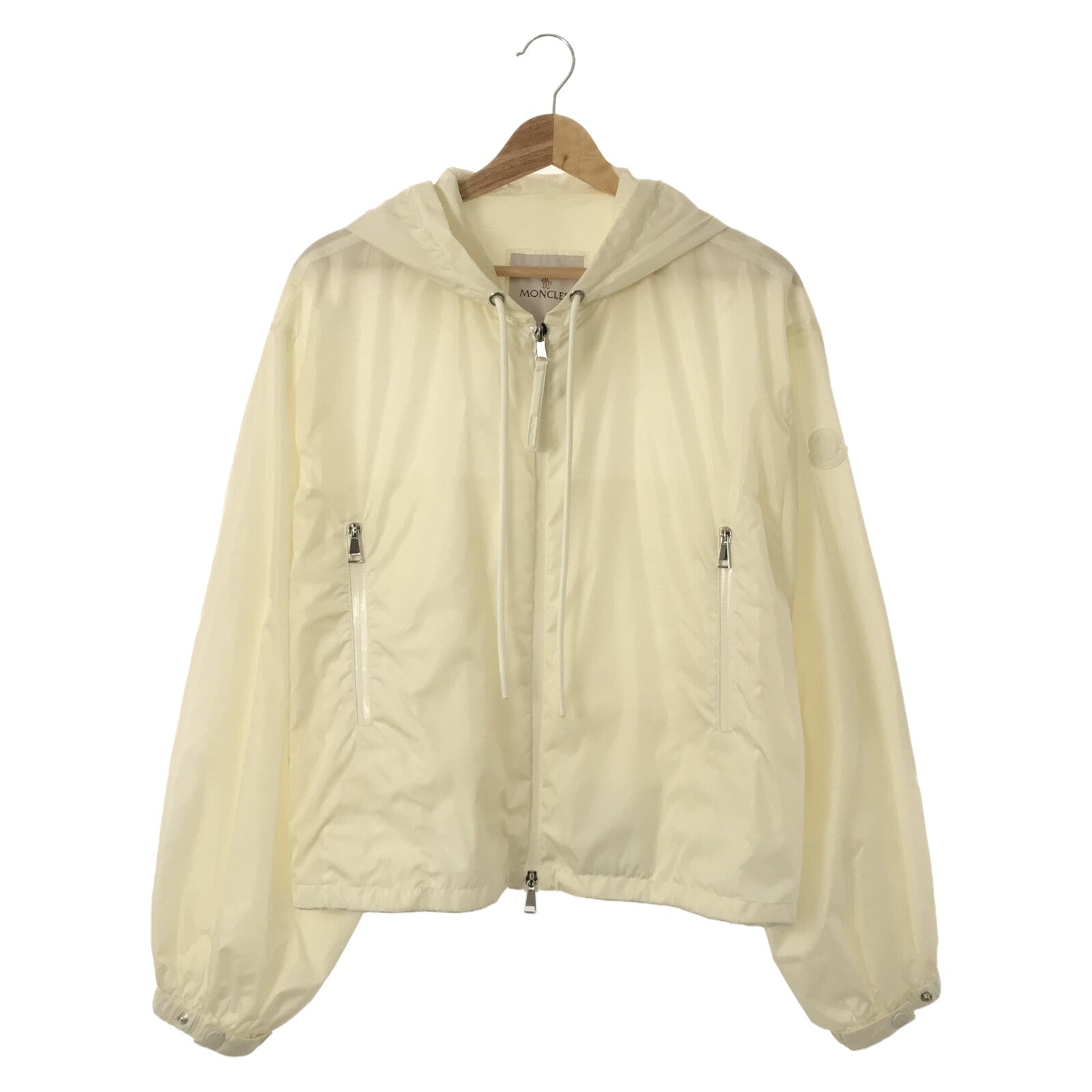 Moncler Nylon Jacket with Hood Ivory