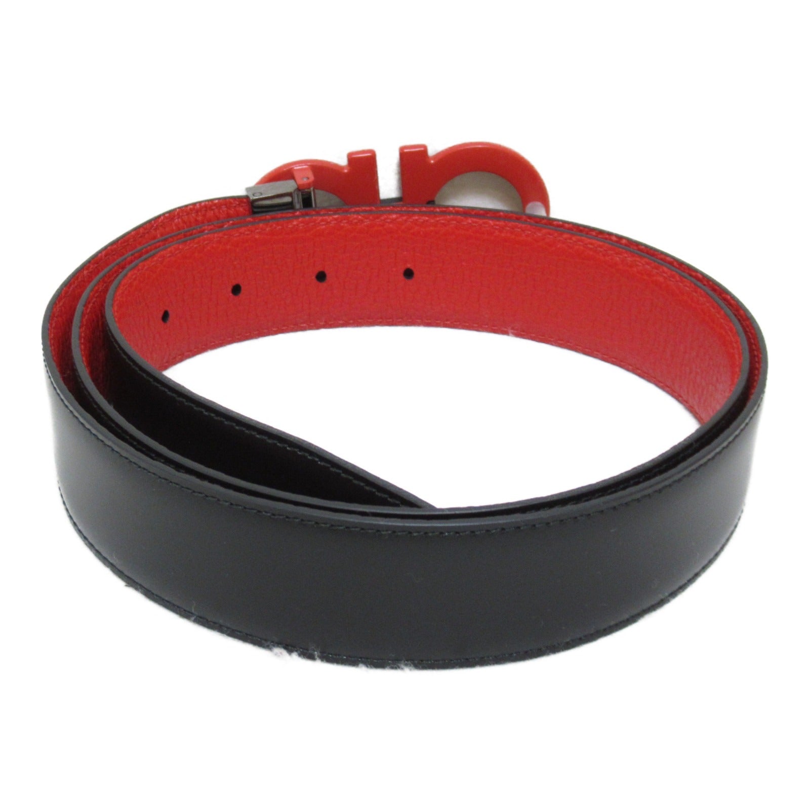 Salvatore Ferragamo Leather Belt Red Nero