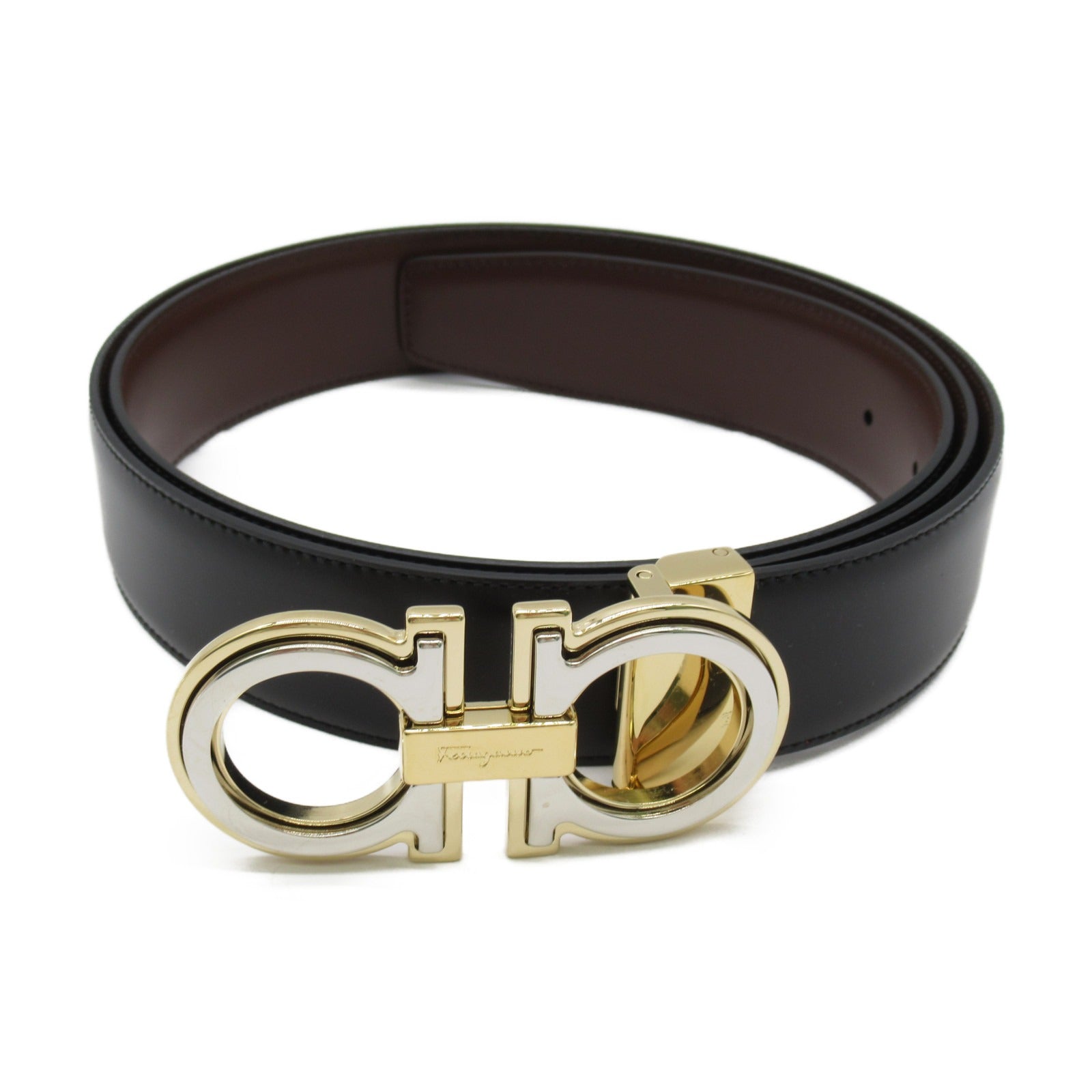 Salvatore Ferragamo Leather Belt Black/Brown