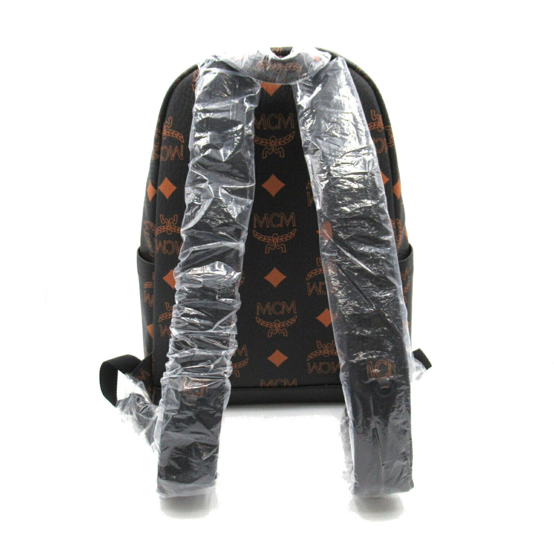 MCM Backpack Polyurethane Polyester Black Brown