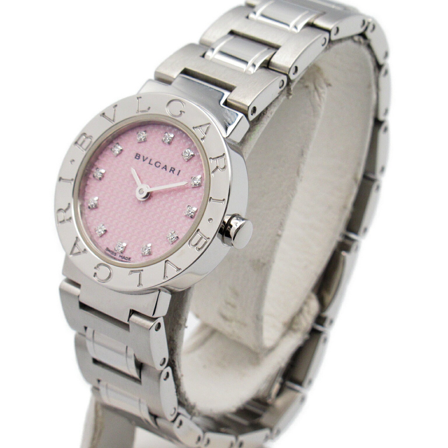 Bvlgari Stainless Steel Diamond Quartz Watch BB23SS