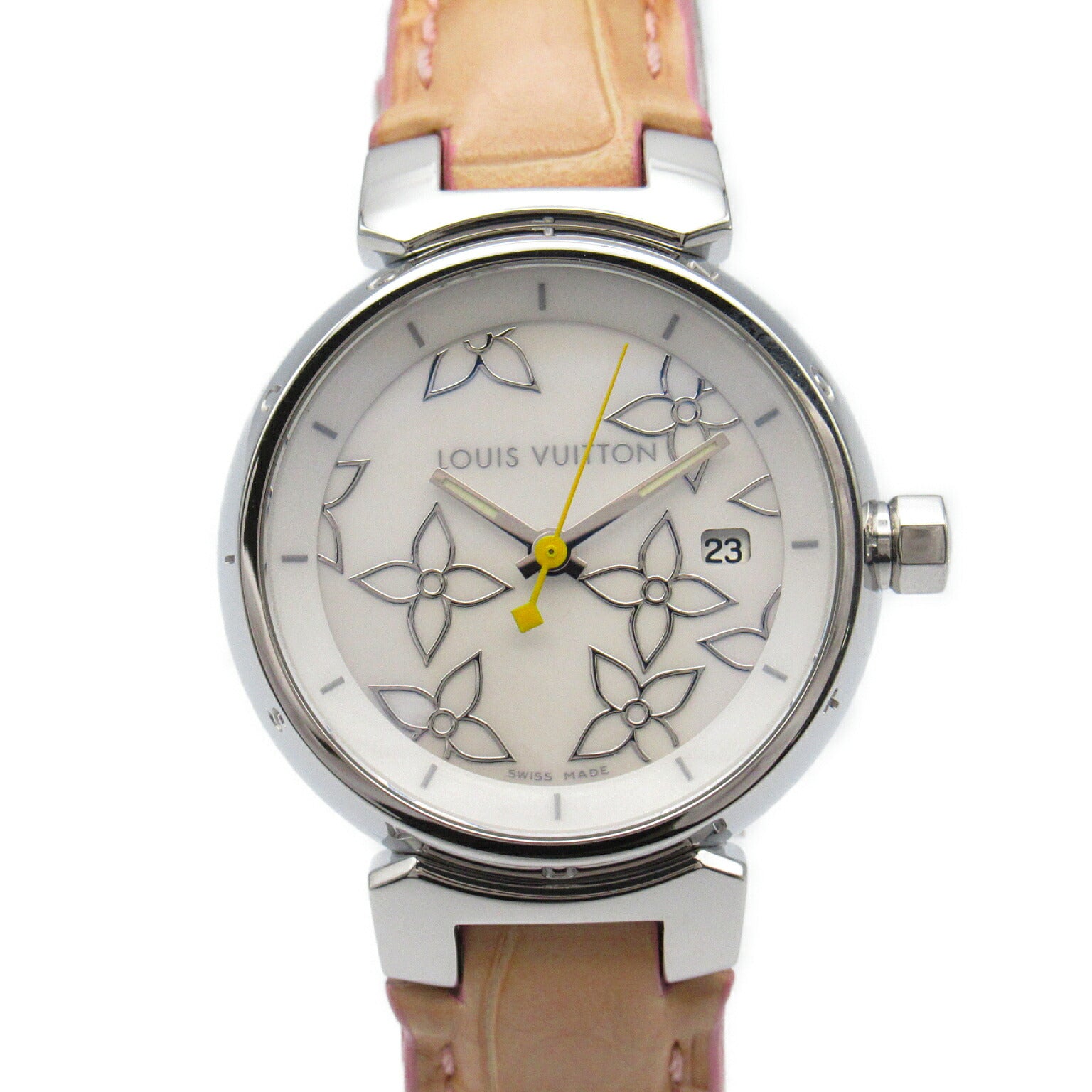 Louis Vuitton Tambour Watch Stainless Steel Leather