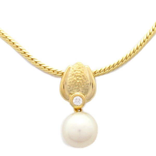 TASAKI Women's K18 Yellow Gold Necklace with Diamonds & Akoya Pearls