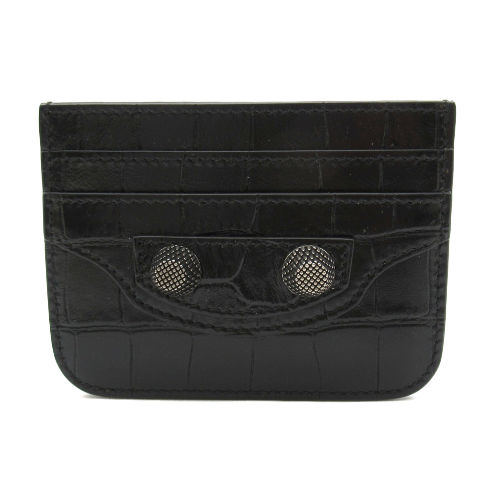 Balenciaga Leather Card Case Black